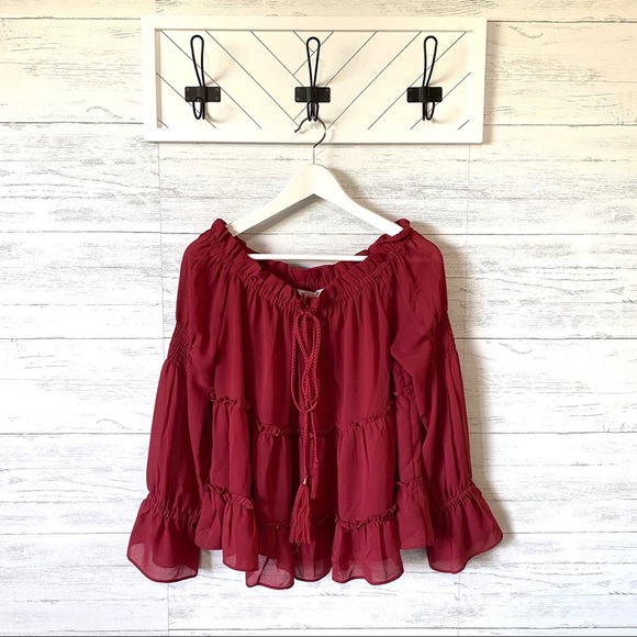 Sun & Shadow Off The Shoulder Blouse Pink Sz Small - Picture 1 of 7